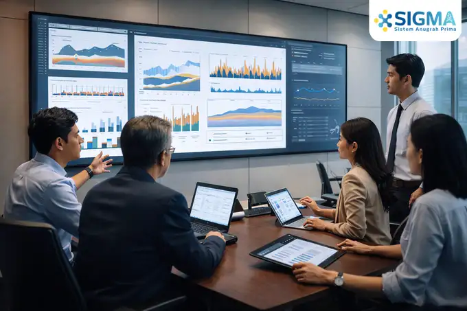 Dashboard SAP Business One Modul Inventory menampilkan grafik real-time stok gudang dan valuasi persediaan