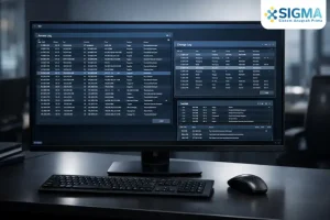 Tampilan antarmuka Access Log SAP Business One dan jendela Change Log untuk monitoring aktivitas user
