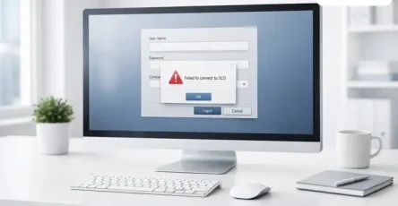 Dashboard SAP Business One dengan pesan error Failed to Connect SLD pada layar login user