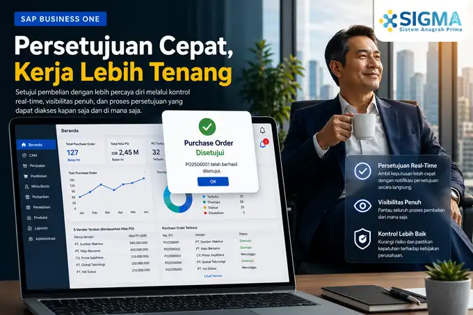 Sistem otomatisasi approval purchase order SAP Business One untuk direktur perusahaan