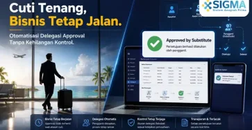 Konsep cuti eksekutif sementara operasional bisnis tetap berjalan lancar menggunakan fitur Pengganti Pemberi Persetujuan SAP Business One