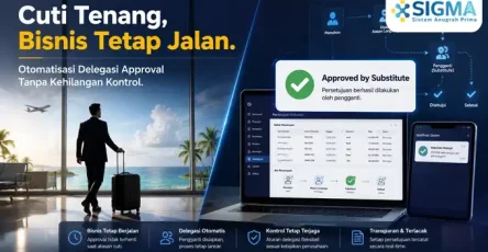 Konsep cuti eksekutif sementara operasional bisnis tetap berjalan lancar menggunakan fitur Pengganti Pemberi Persetujuan SAP Business One
